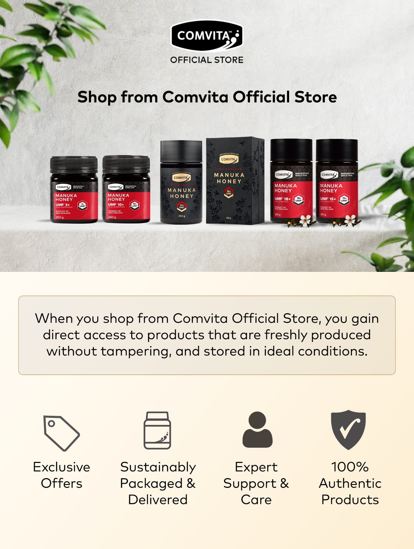 COMVITA HONEY,MANUKA,UMF 5+,RAW