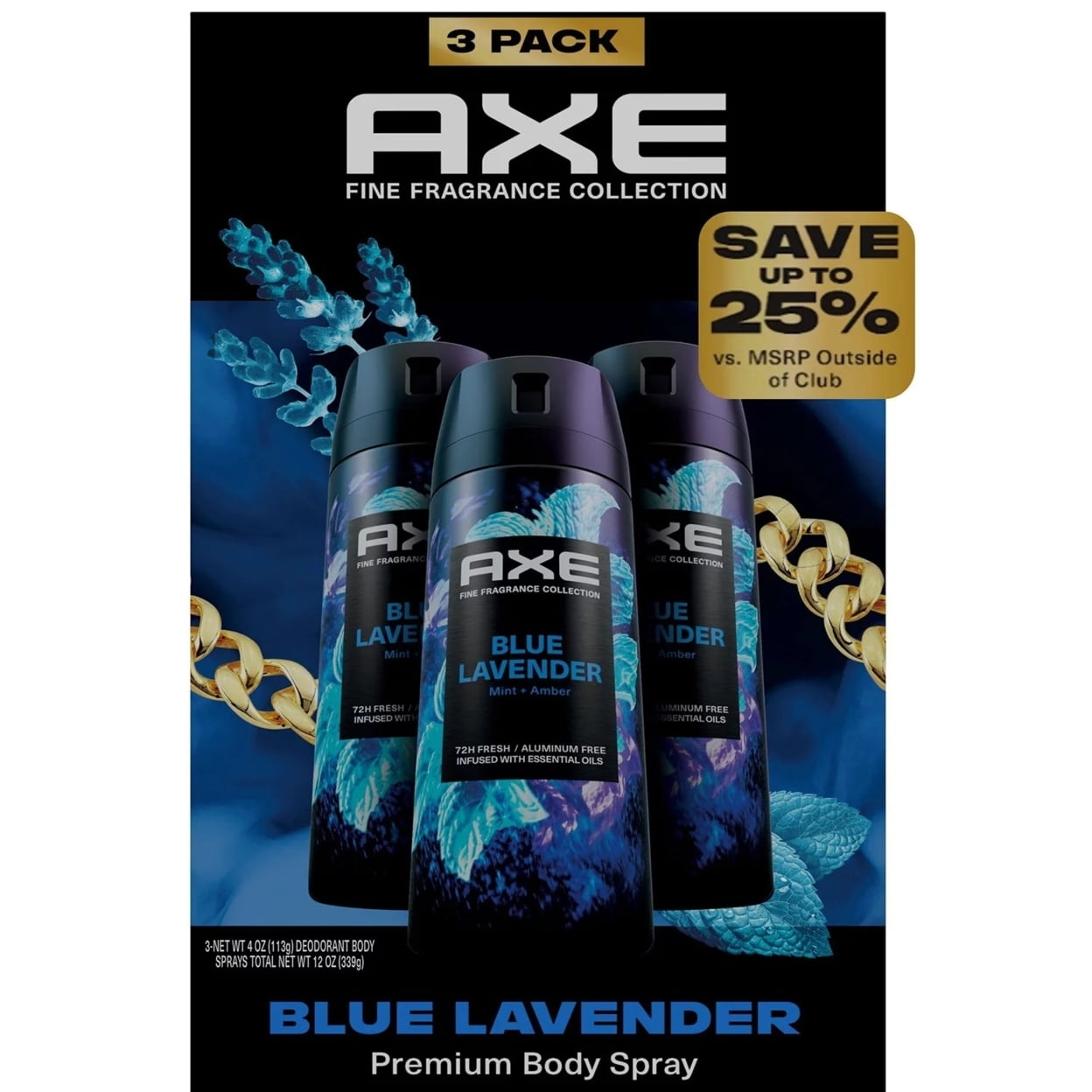 AXE BODY SPRAY BLUE LAVENDER AER 2.9OZ