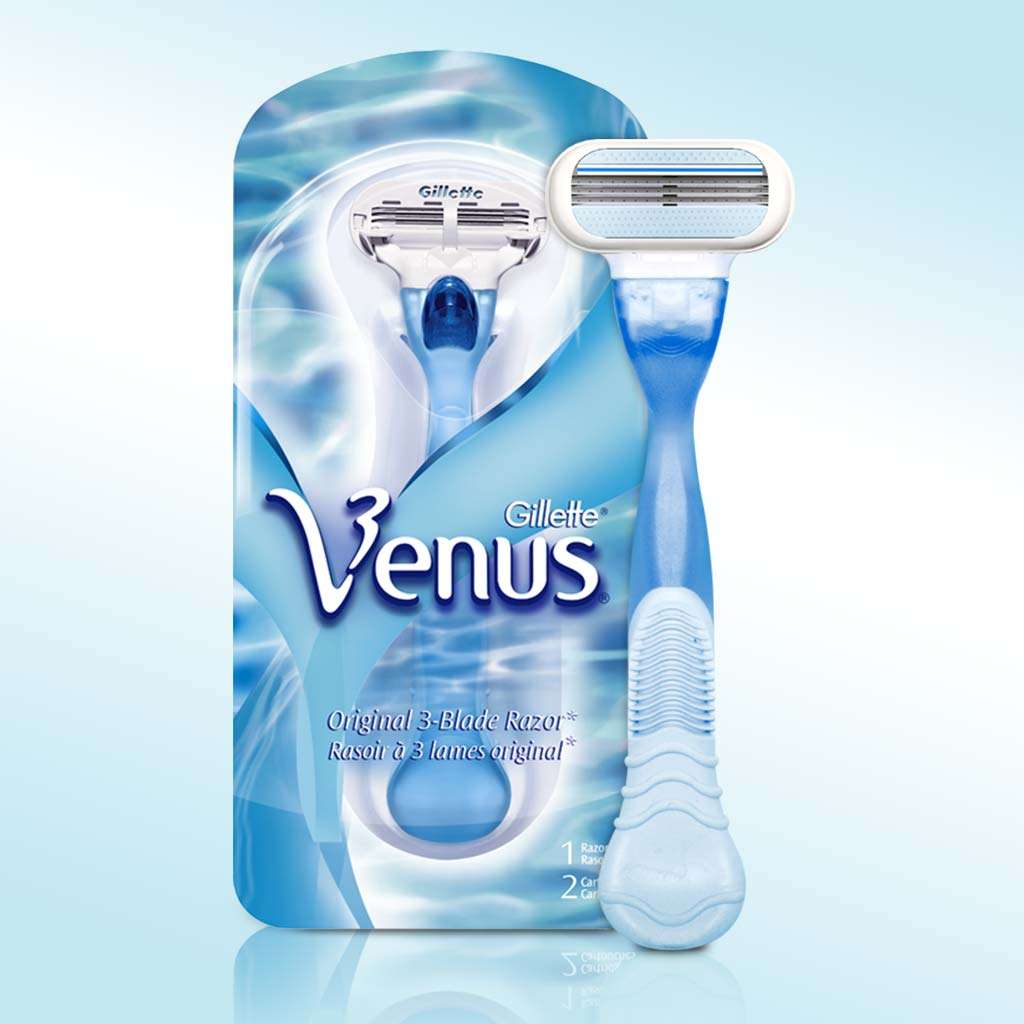 GILLETTE VENUS W/ 2 BLADE METAL RAZR 1CT