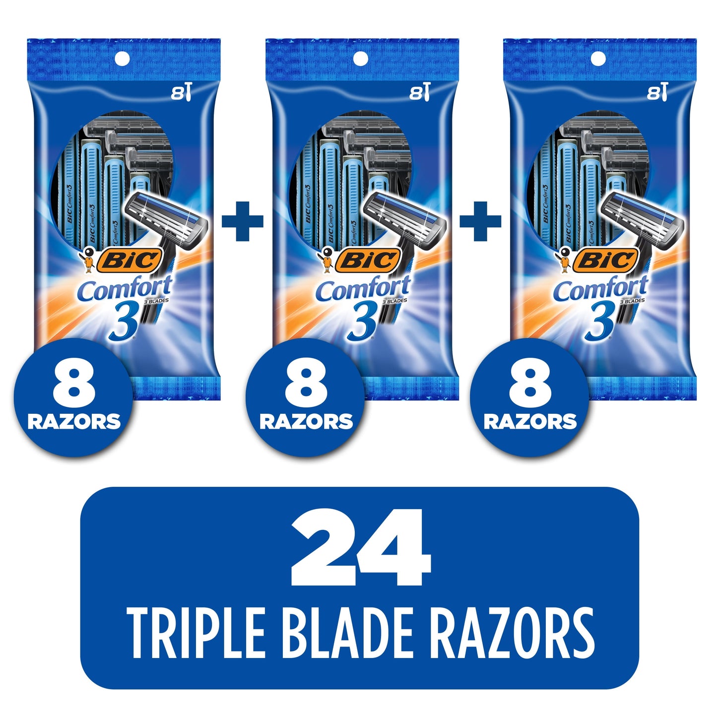 BiC Comfort 3 Men's Disposable Razors, 4 count