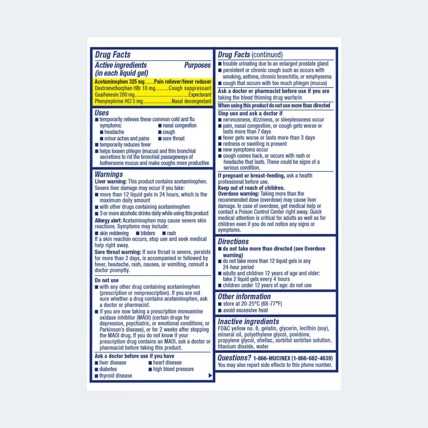 MUCINEX FAST MAX CLD/FLU/THROAT LGL 16CT