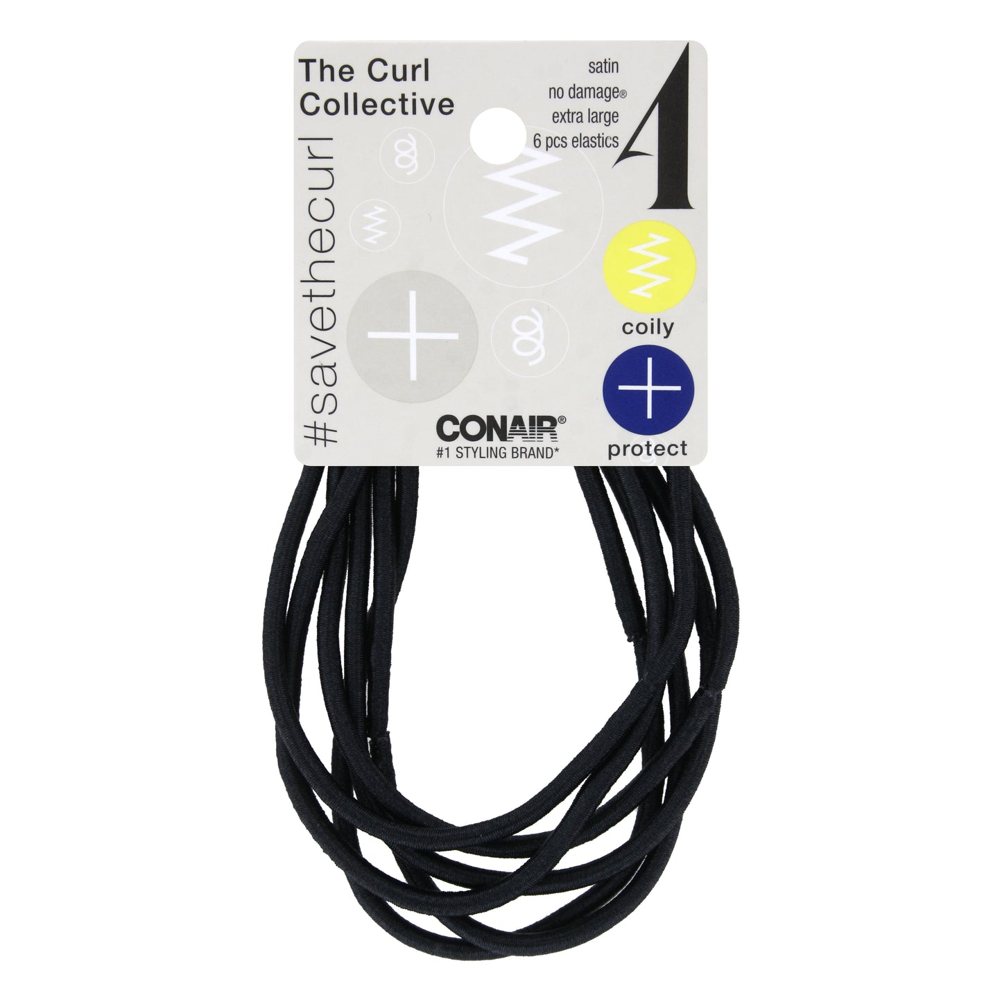 Conair Curl Collective Curl 3 Curly Spiral Elastics, 4 PK