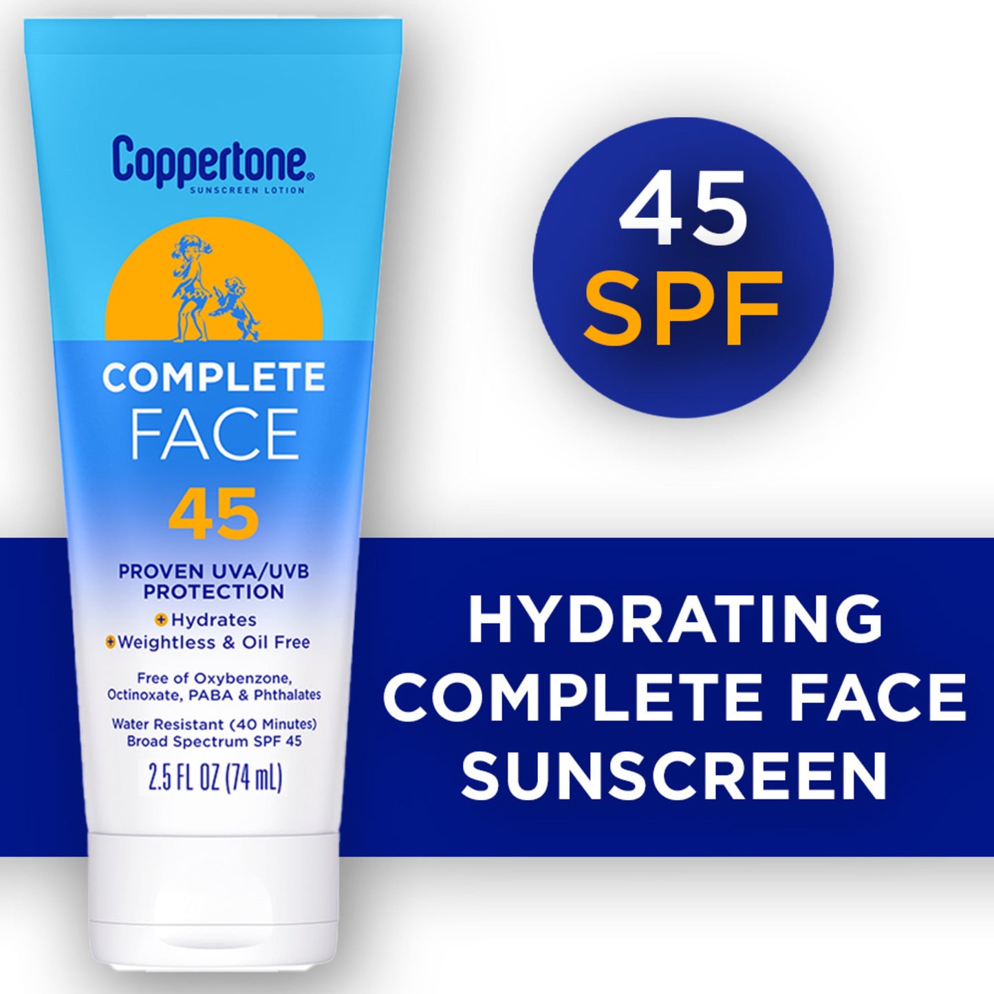 Coppertone Spf#45 Complete Face Lotion Tube 2.5oz
