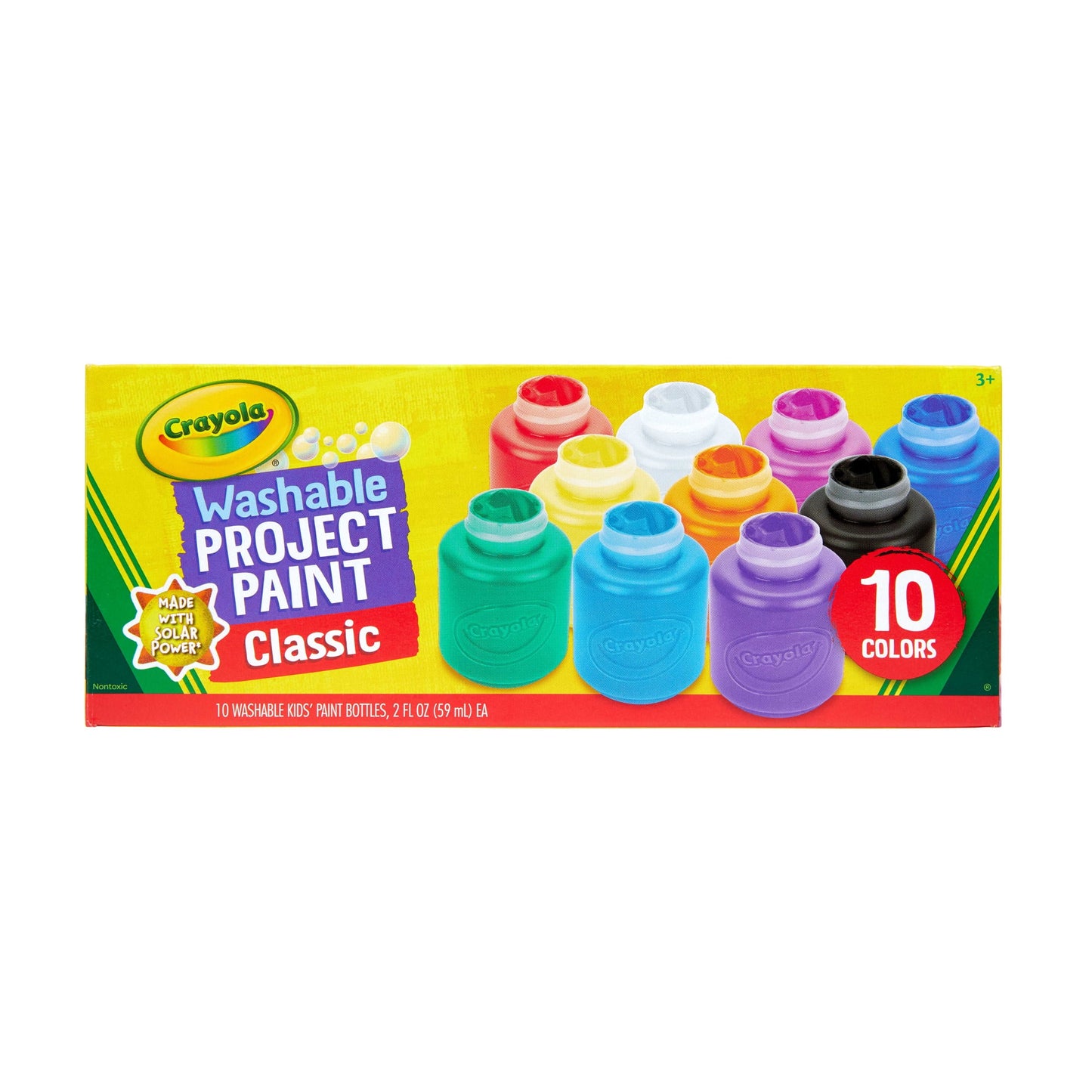 Crayola Washable Kids Paint with Glitter Mix, 6 count