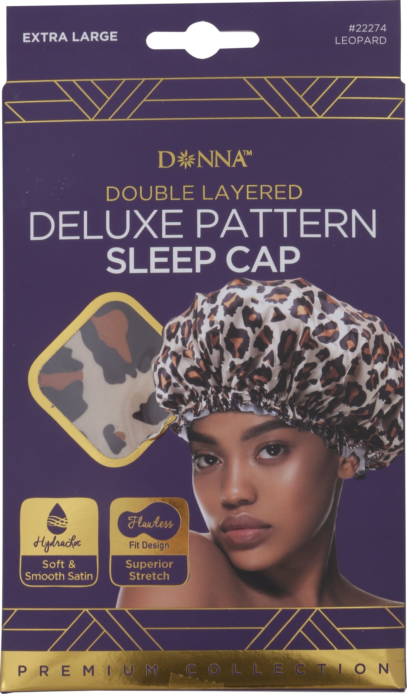 DONNA PREM SLEEP CAP XLG LEPARD