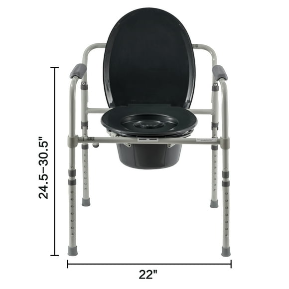 COMMODE EQ 3N1 300LB N/FOLD BRBX