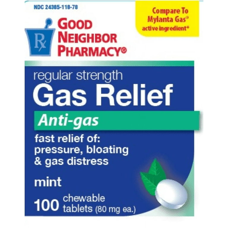 GNP GAS RELIEF 125 MG XS CHRY CHW TAB 18