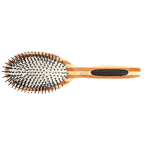 BASS Brushes Style & Detangle Hair Brush With Premium Bamboo Handle - Large Paddle with Nylon Pins