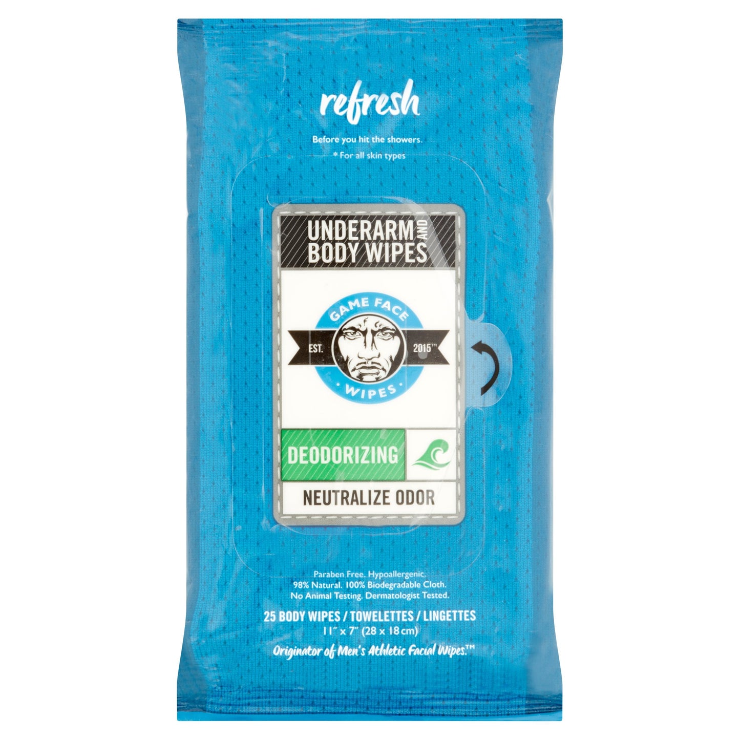 GAME FACE DEOD UNDERARM & BDY WIPES