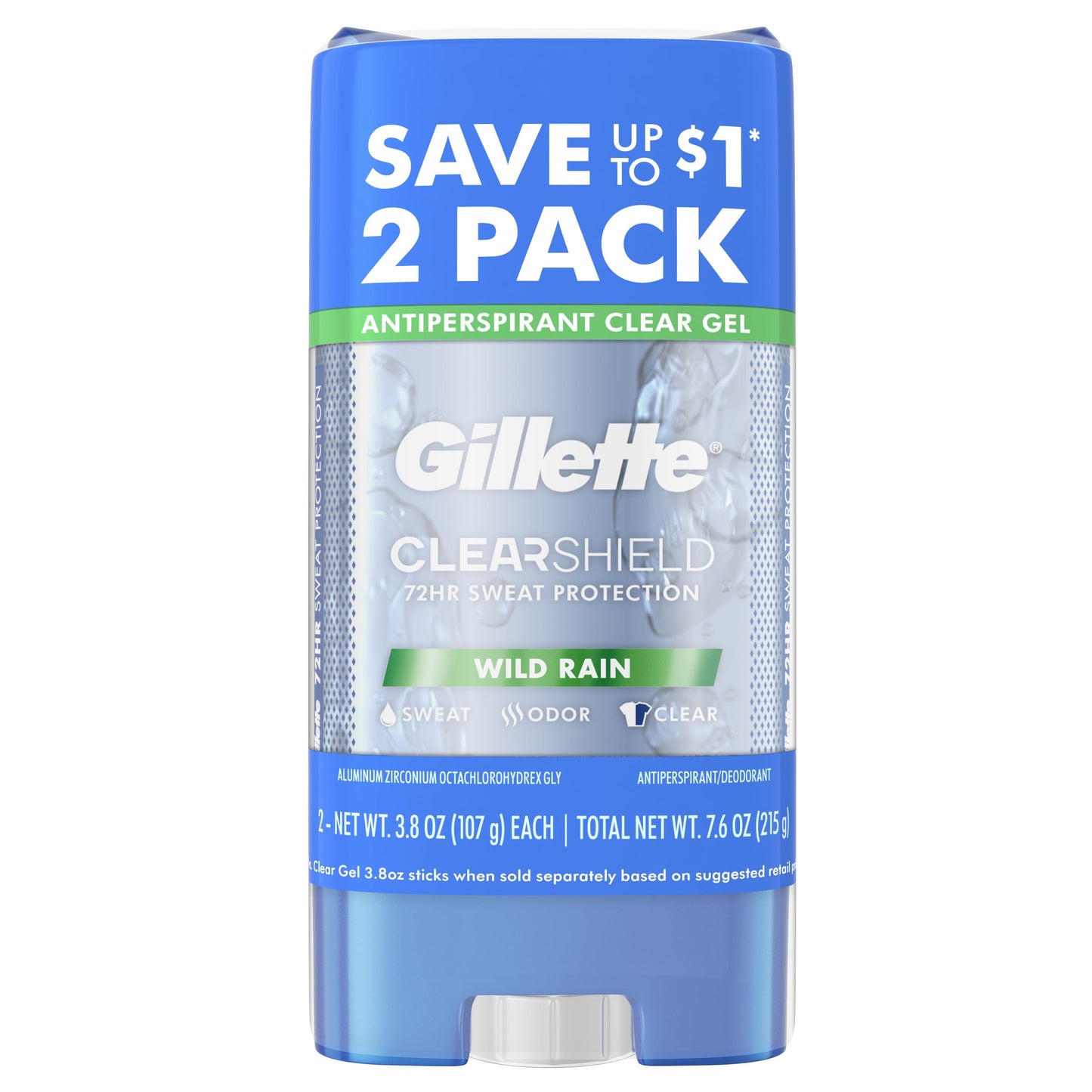 GILLETTE GEL DEO WILD RAIN 3.8Z