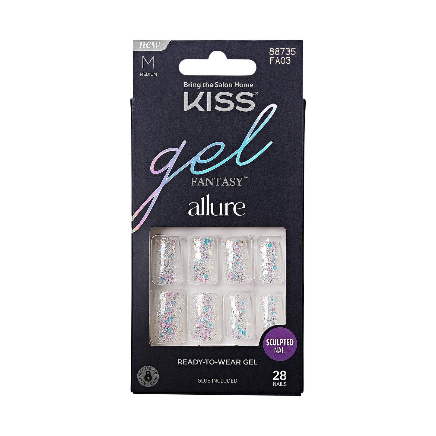KISS Gel Fantasy Dreamdust Fake Nails - Silver Spoon