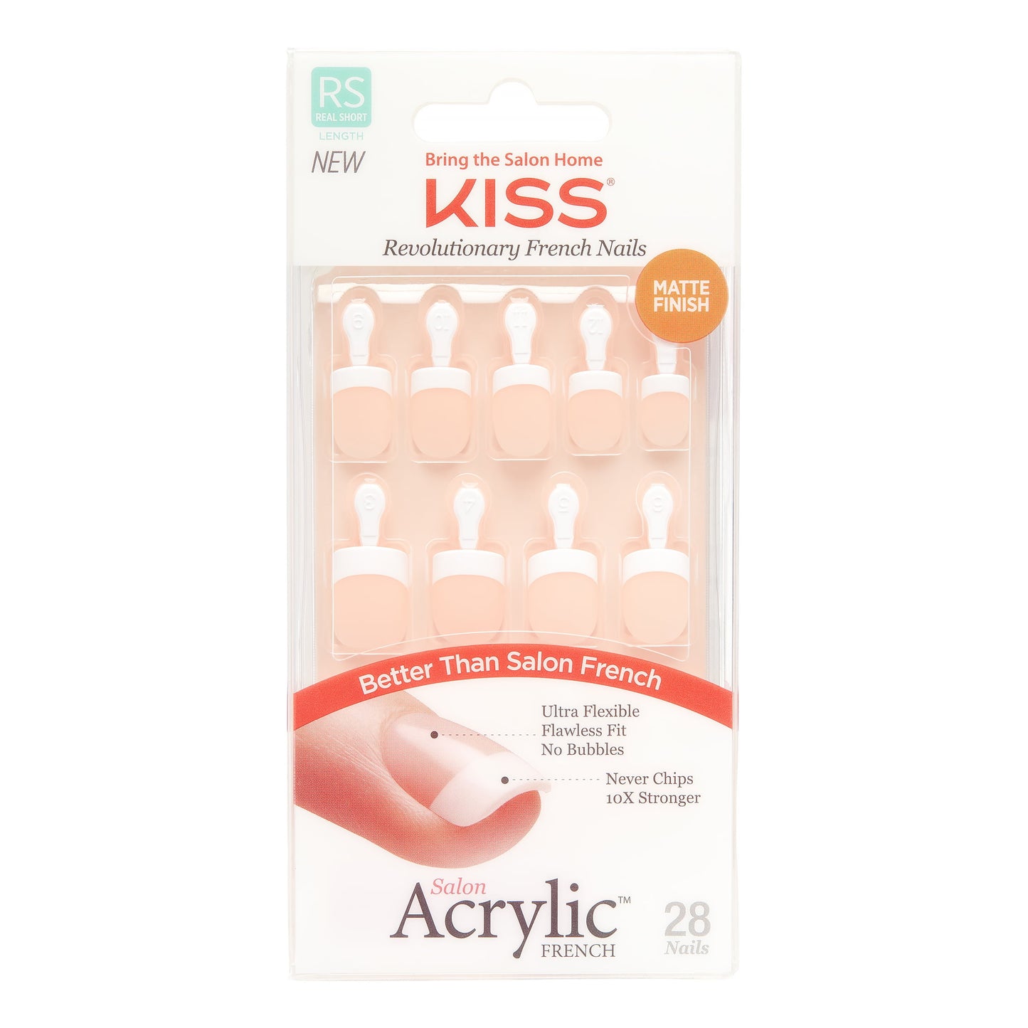 KISS Salon Acrylic French Color Fake Nails - Hype