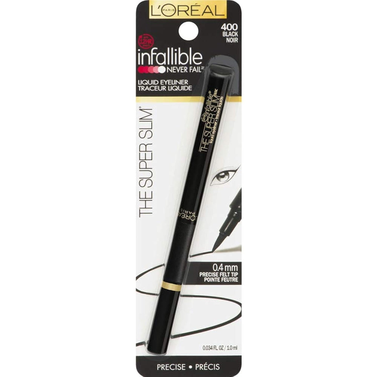 L'ORÉAL PARIS Infallible Super Slim Long-Lasting Liquid Eyeliner, 402 Gray, 0.034 fl. oz.