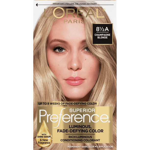 L'ORÉAL PARIS Excellence Triple Protection Permanent Hair Color, 8.5A Champagne Blonde, 6.3 fl. oz.