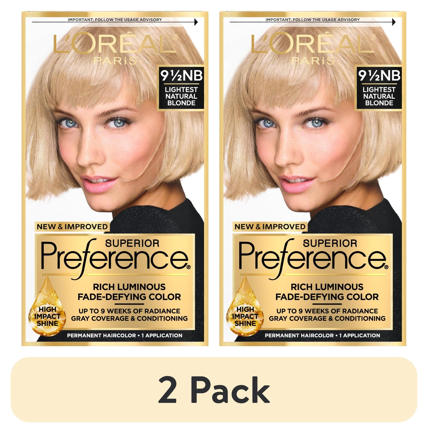L'ORÉAL PARIS Superior Preference Permanent Hair Color, 9 Natural Blonde, 6.5 fl. oz.