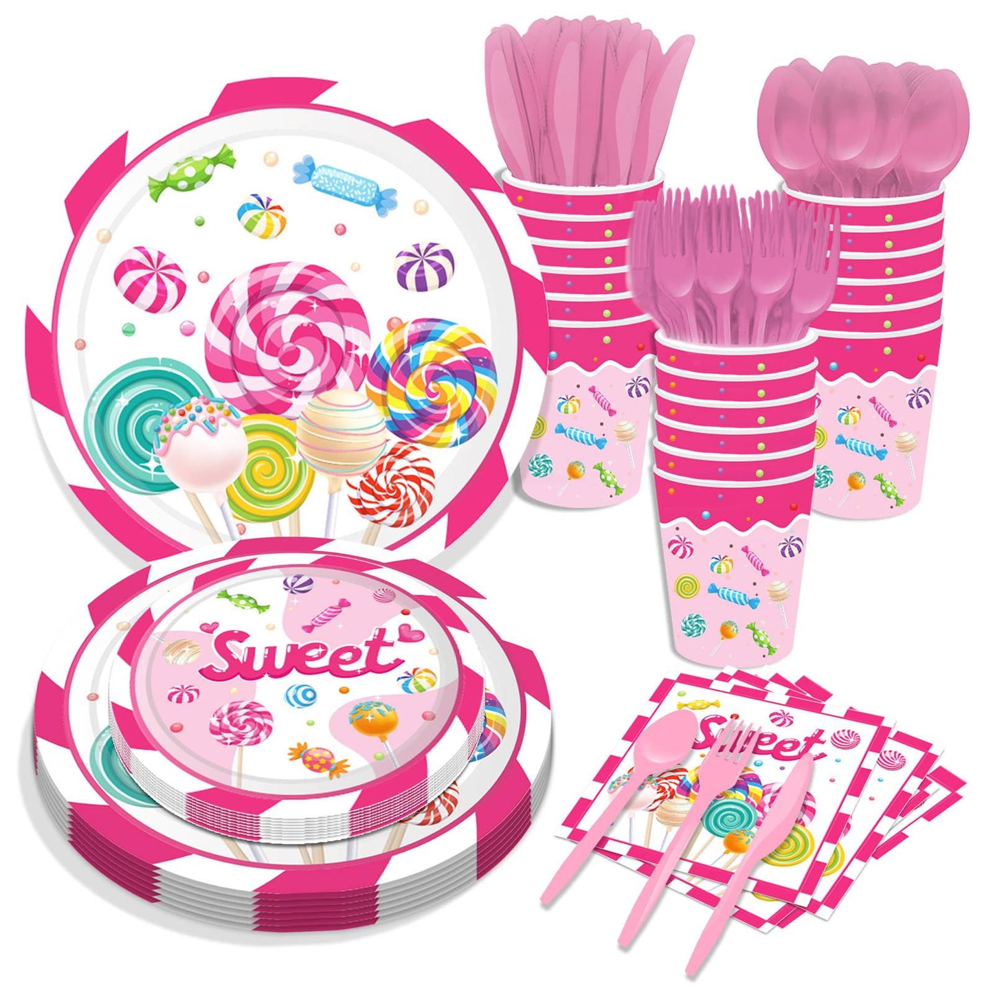SENSATIONS Premium Paper Lunch Plates - Candy Pink, 20 count