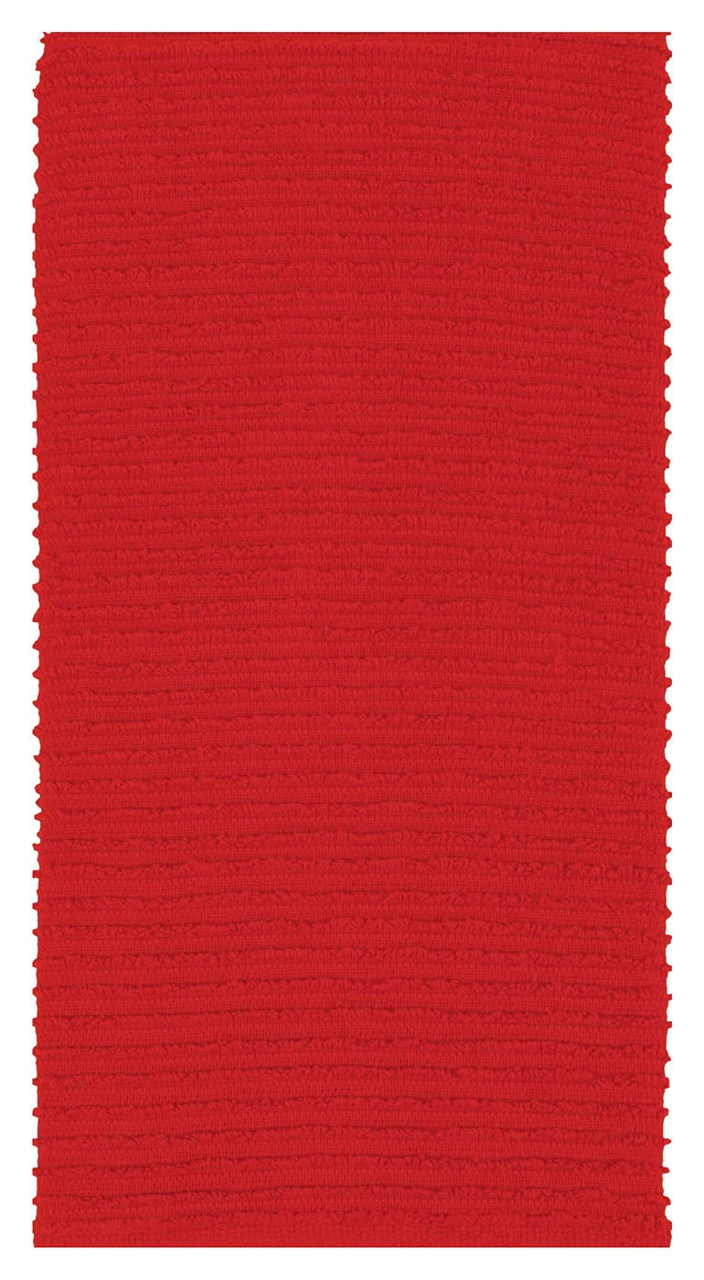 MUkitchen 100% Cotton Ridged Solid Towel - Ruby, 18"x28"