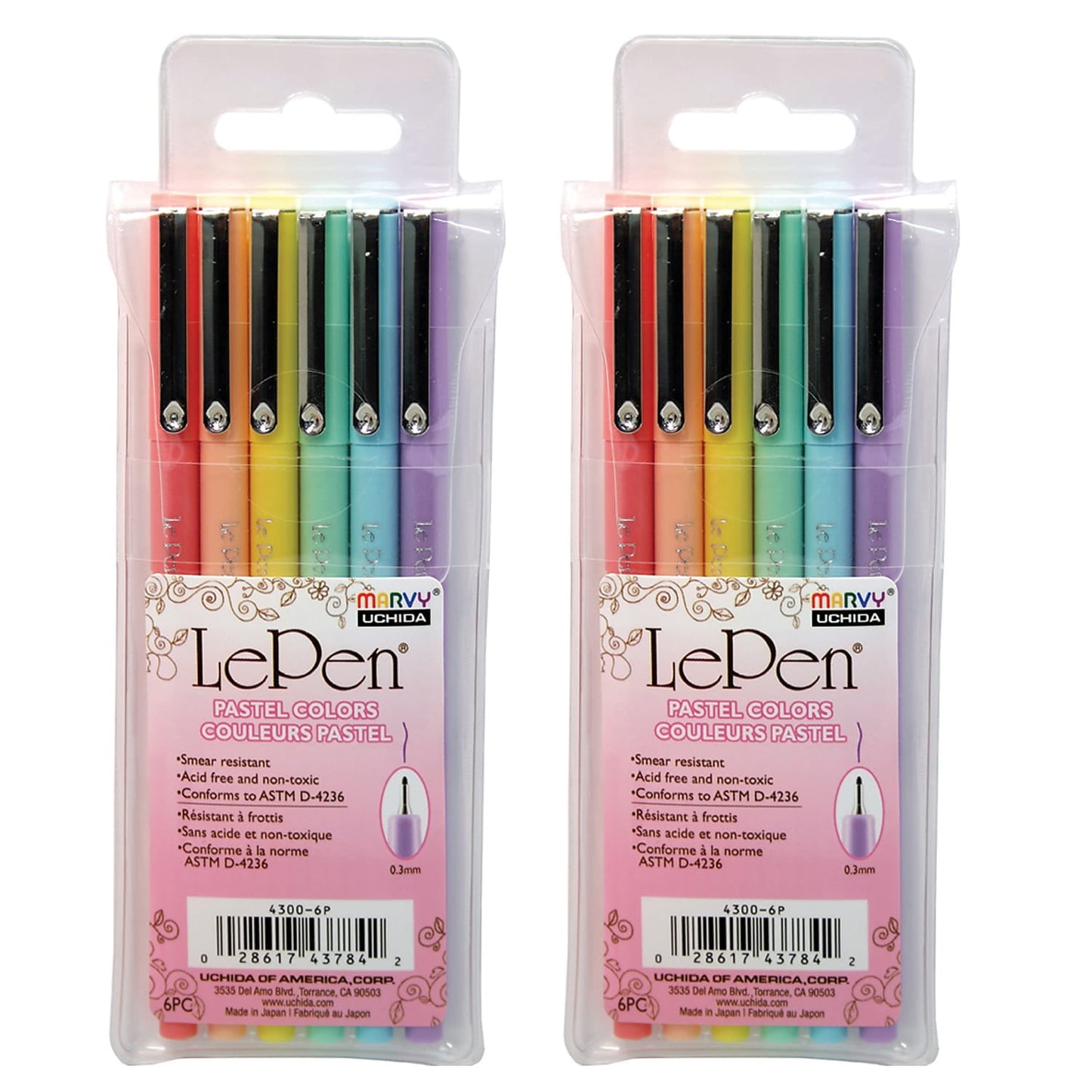 Marvy Uchida LePen Micro-Fine Point Pen Set - Dark Colors, 10 pieces