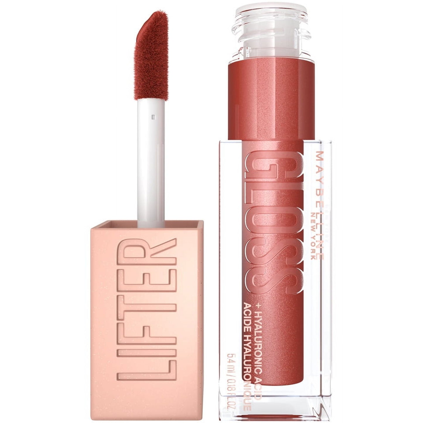 MAYBELLINE New York Lifter Gloss Lip Gloss Makeup With Hyaluronic Acid, 014 Heat, 0.18 fl. oz.