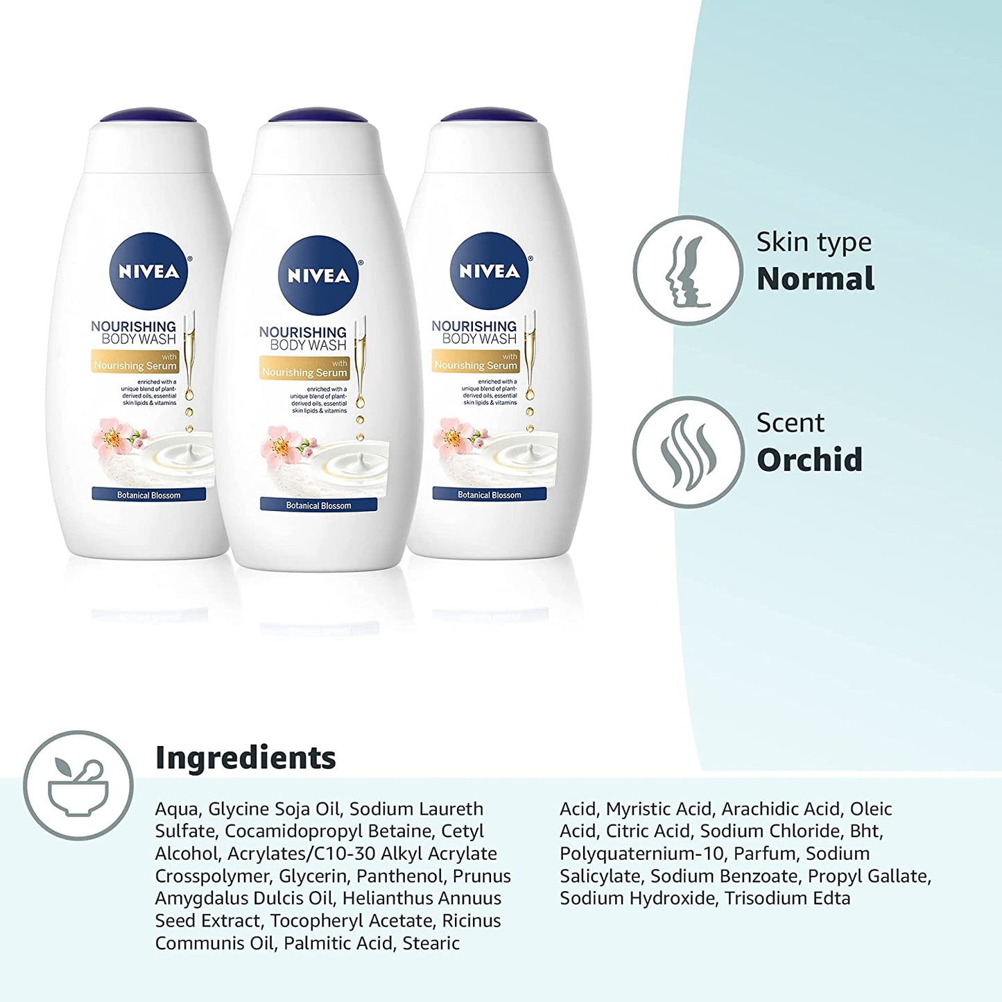 Nivea Body Wash 20oz Botanical Blossom