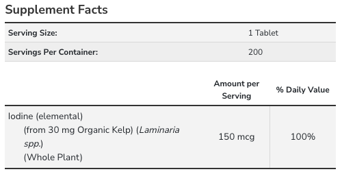 KELP 150MCG TABLETS 250CT