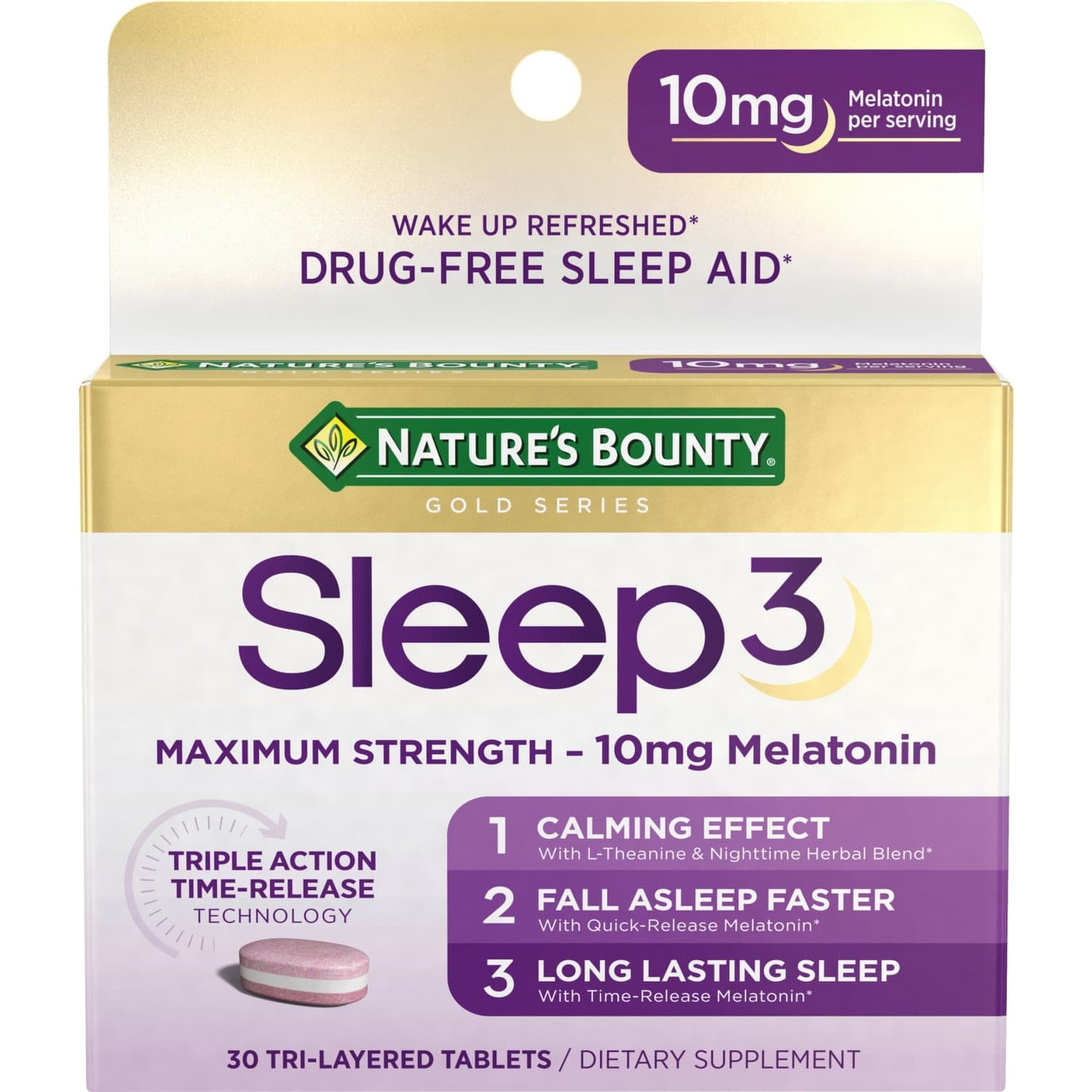 SLEEP3 TRI LAYER TAB 30CT NAT BOUNTY