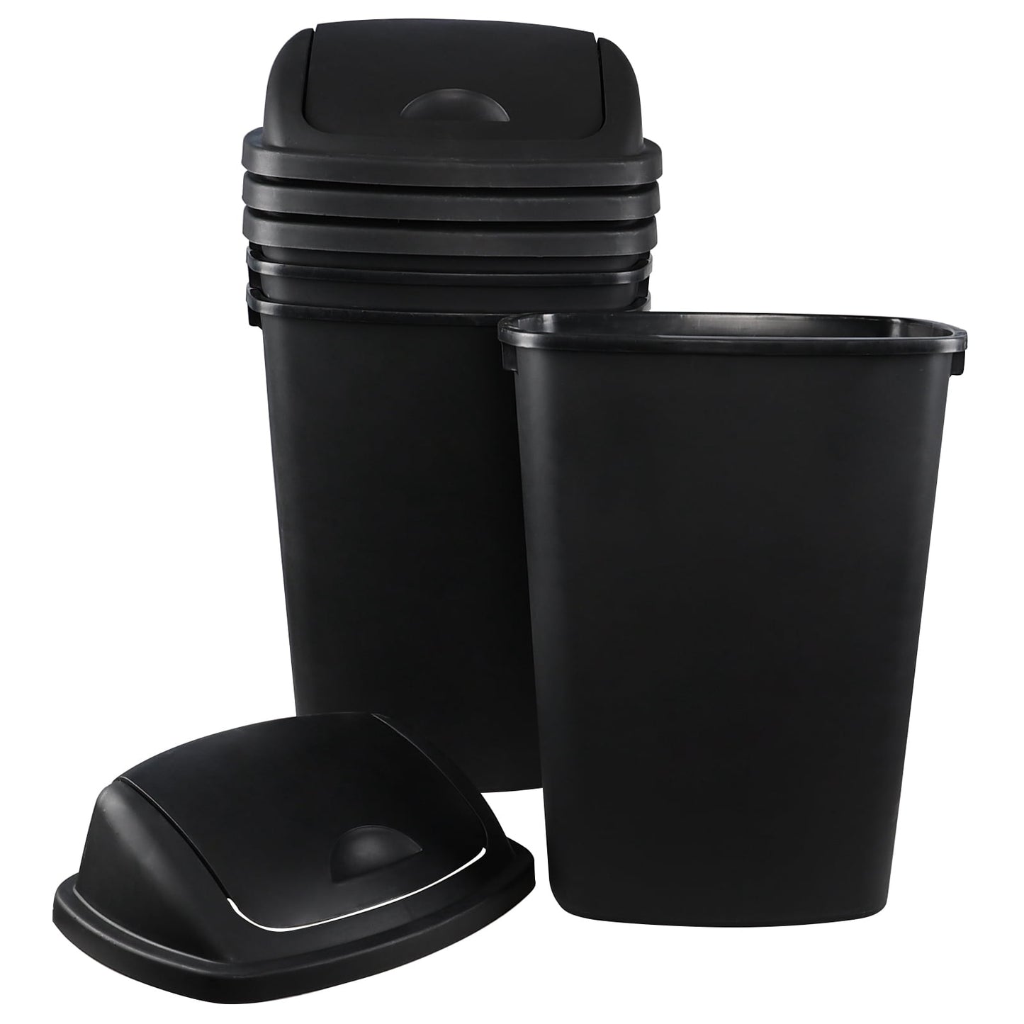 50 L SWING TRASH CAN, BLACK