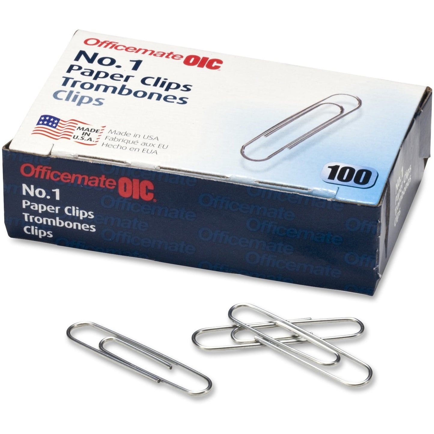 CLi Standard Paper Clips - Size 1, 100 count
