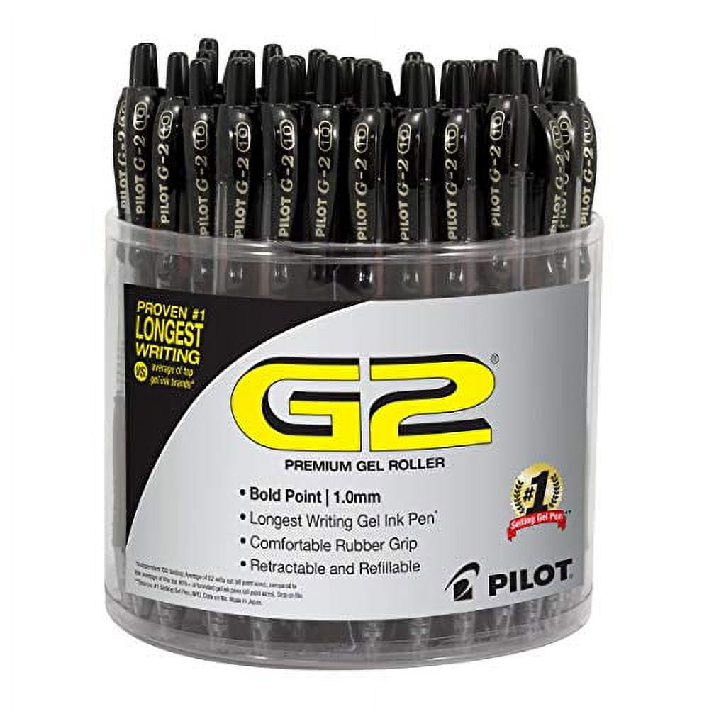 Pilot G2 Premium Refillable & Retractable Gel Pens, Bold Point (1.0mm), Blue, 2 Count