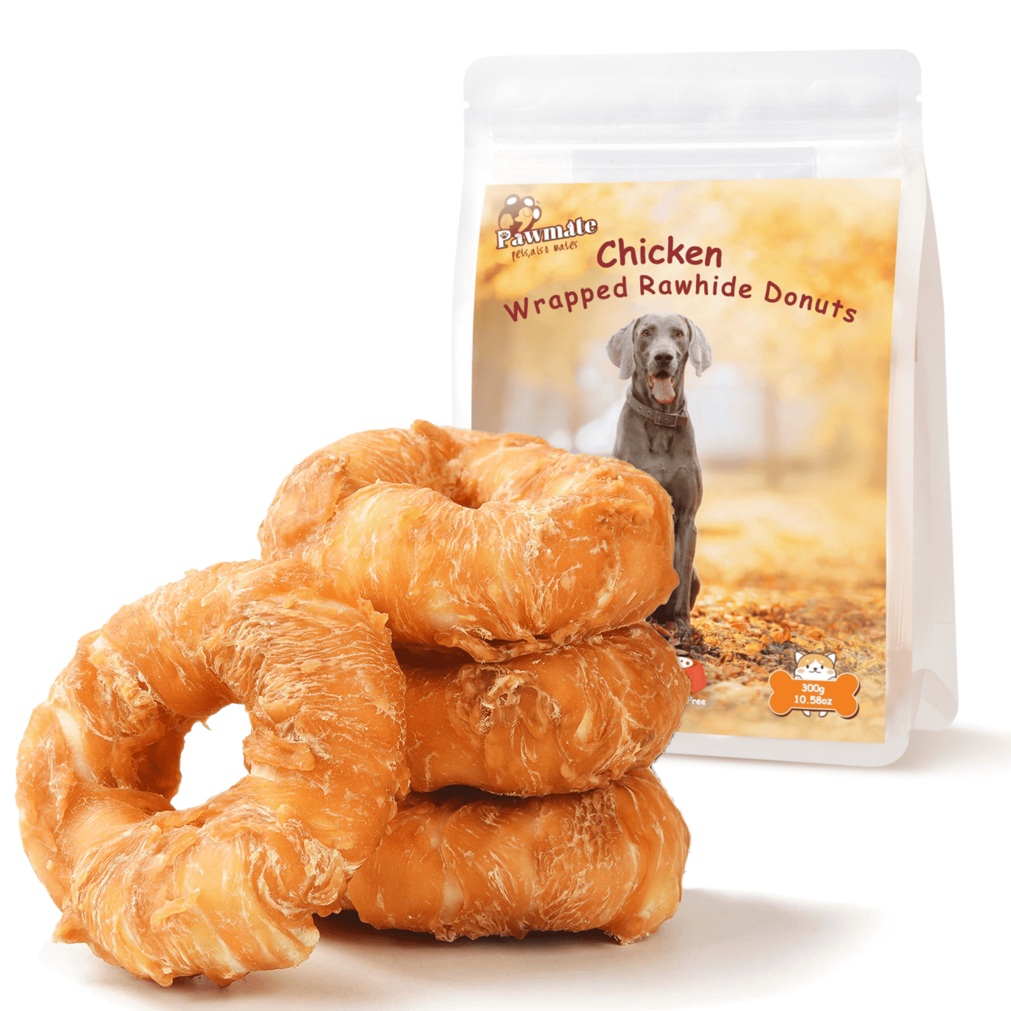 Paws Happy Life Rawhide Free Dog Chews Wrapped with Real Chicken