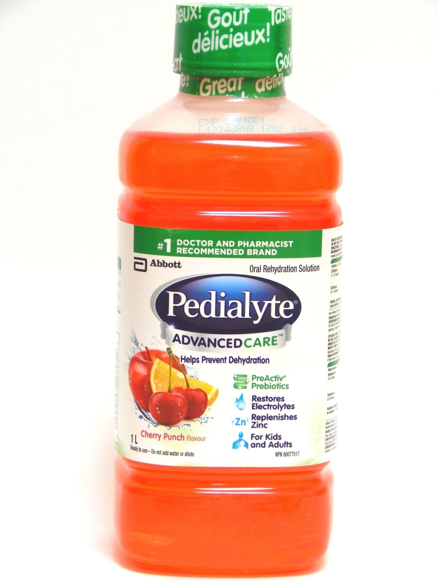 PEDIALYTE ADV CARE CHRY PNCH LIQ RETL 1L