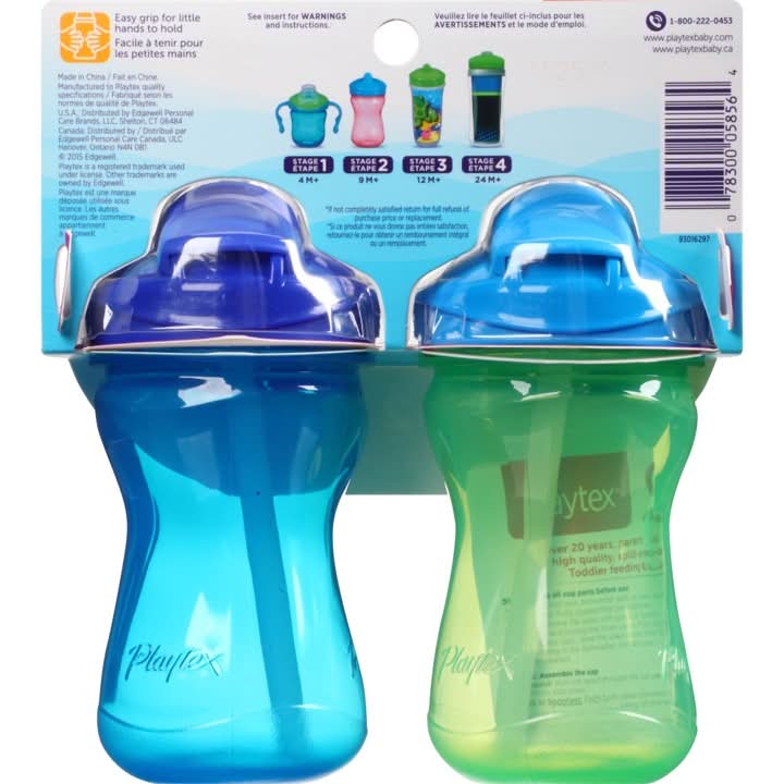 Playtex Baby Softspout Cup Easy Grip 2 Pack 6 Month+ 10oz