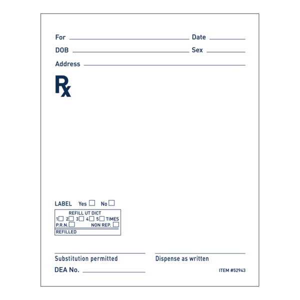 PRESCRIPTION PAD EA100 LEAVES