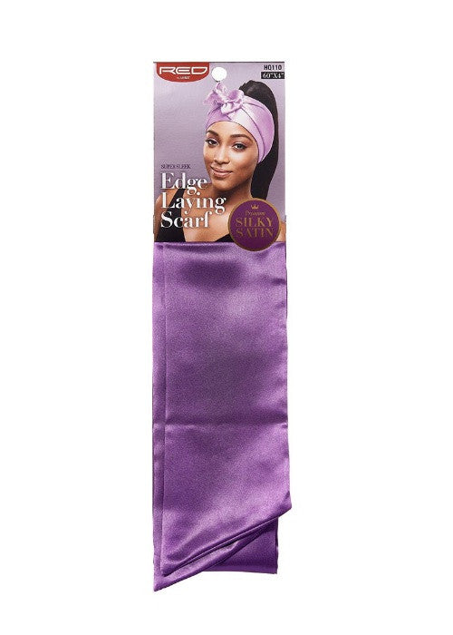 Kiss Red Edge Laying Scarf Silky Satin 60Inch X 4Inch Blk