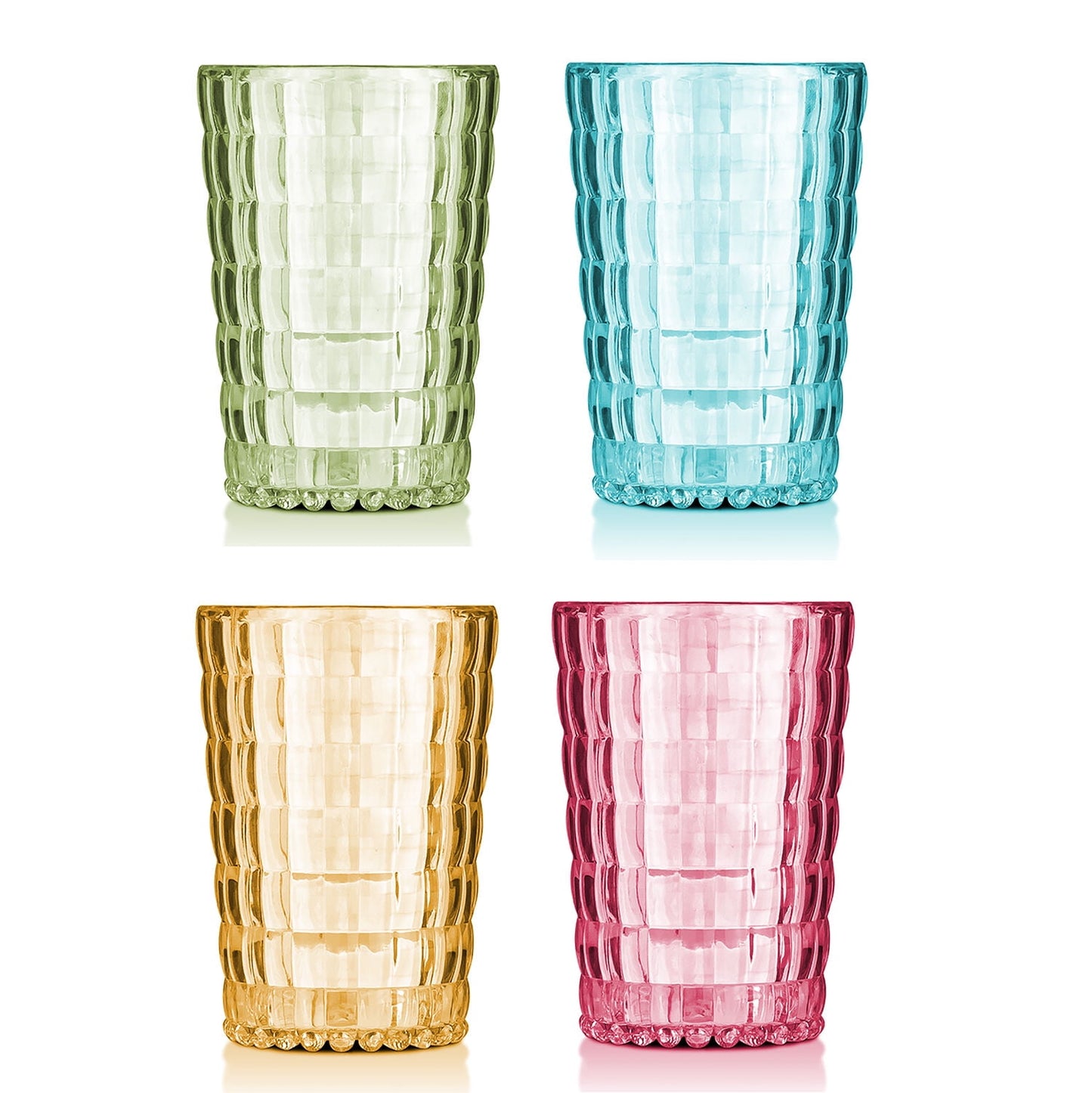 SENSATIONS 9 oz Plastic Tumbler Glasses - Assorted Colors, 12 count