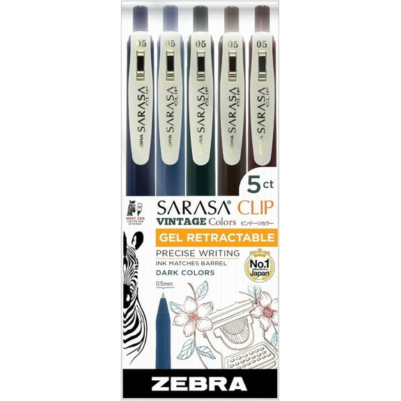 Zebra Sarasa Clip 0.5mm Gel Retractable Pens - Blue, 12 ct