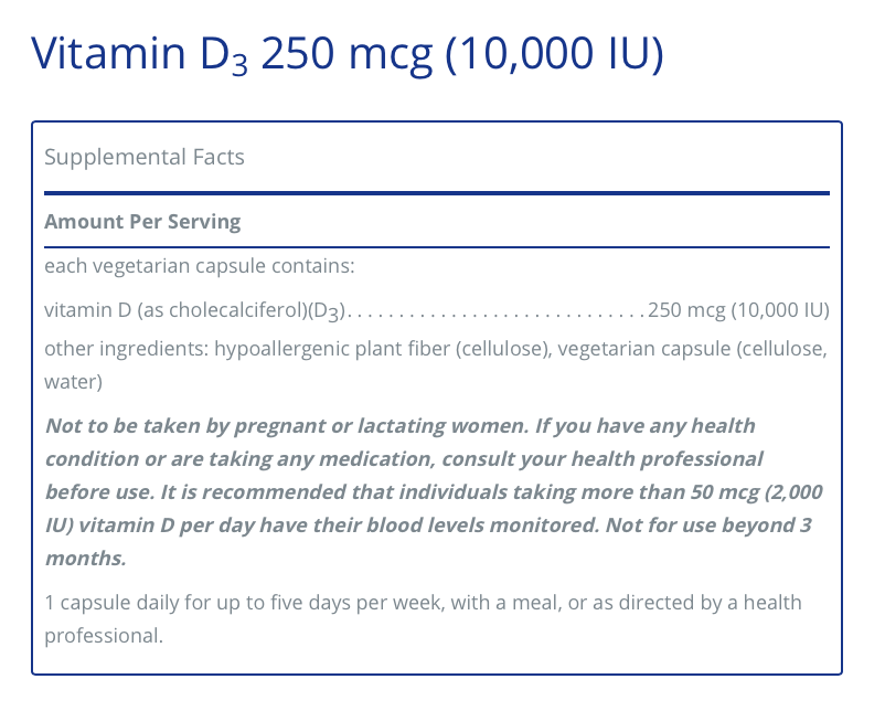 VIT D3 250 MCG (10000 IU) SGC 110CT 21ST
