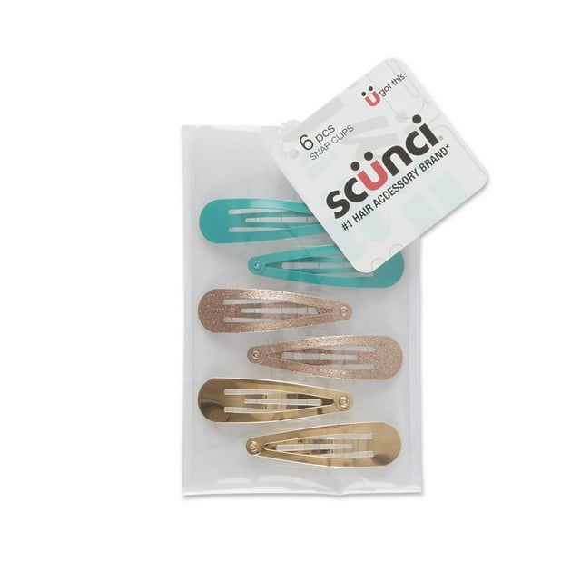 Conair 7405758 Scunci Double Snap Clips, 6.0 ct