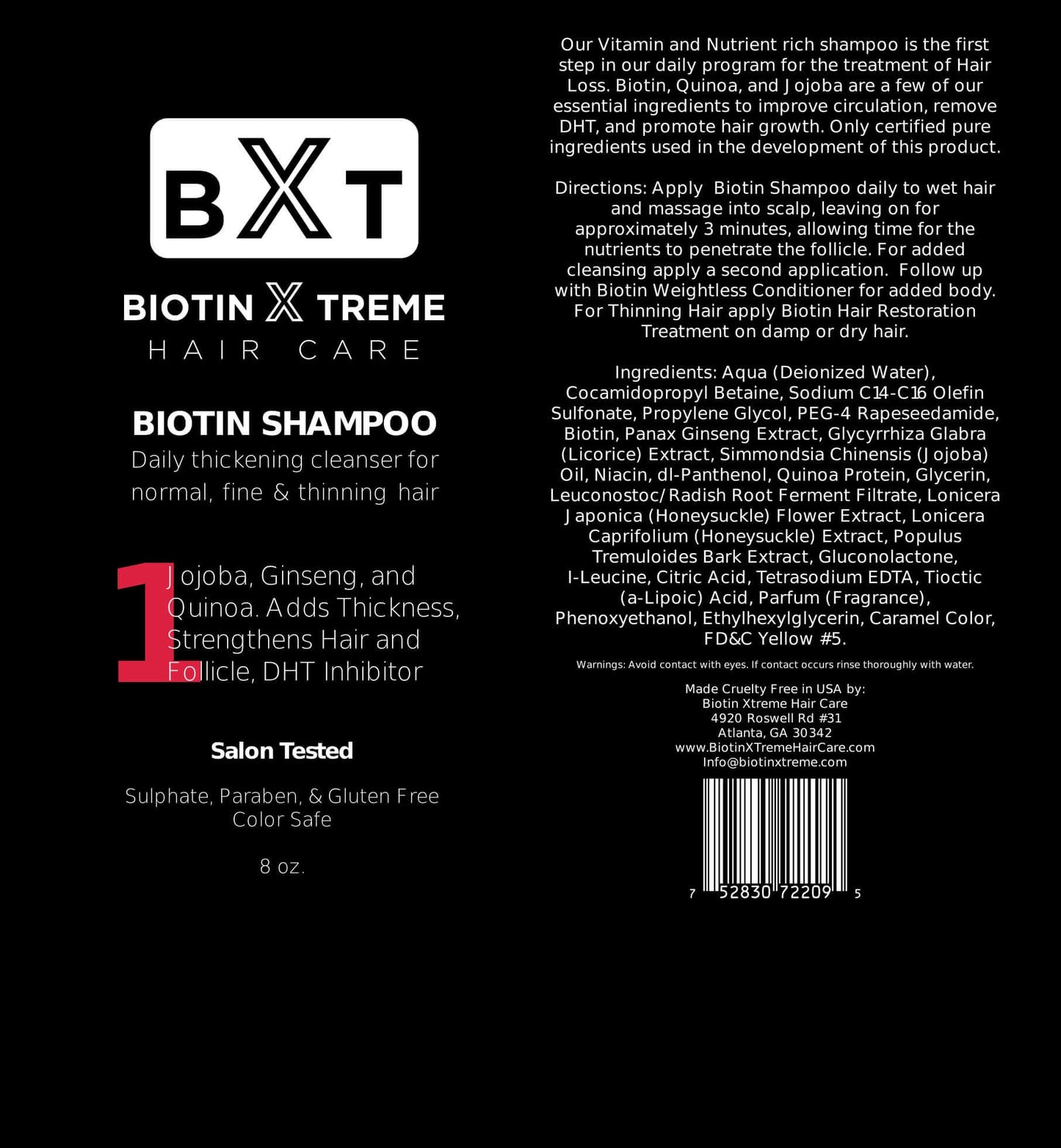 HAIRCREDIBLE BIOTIN SHAMPOO 8Z