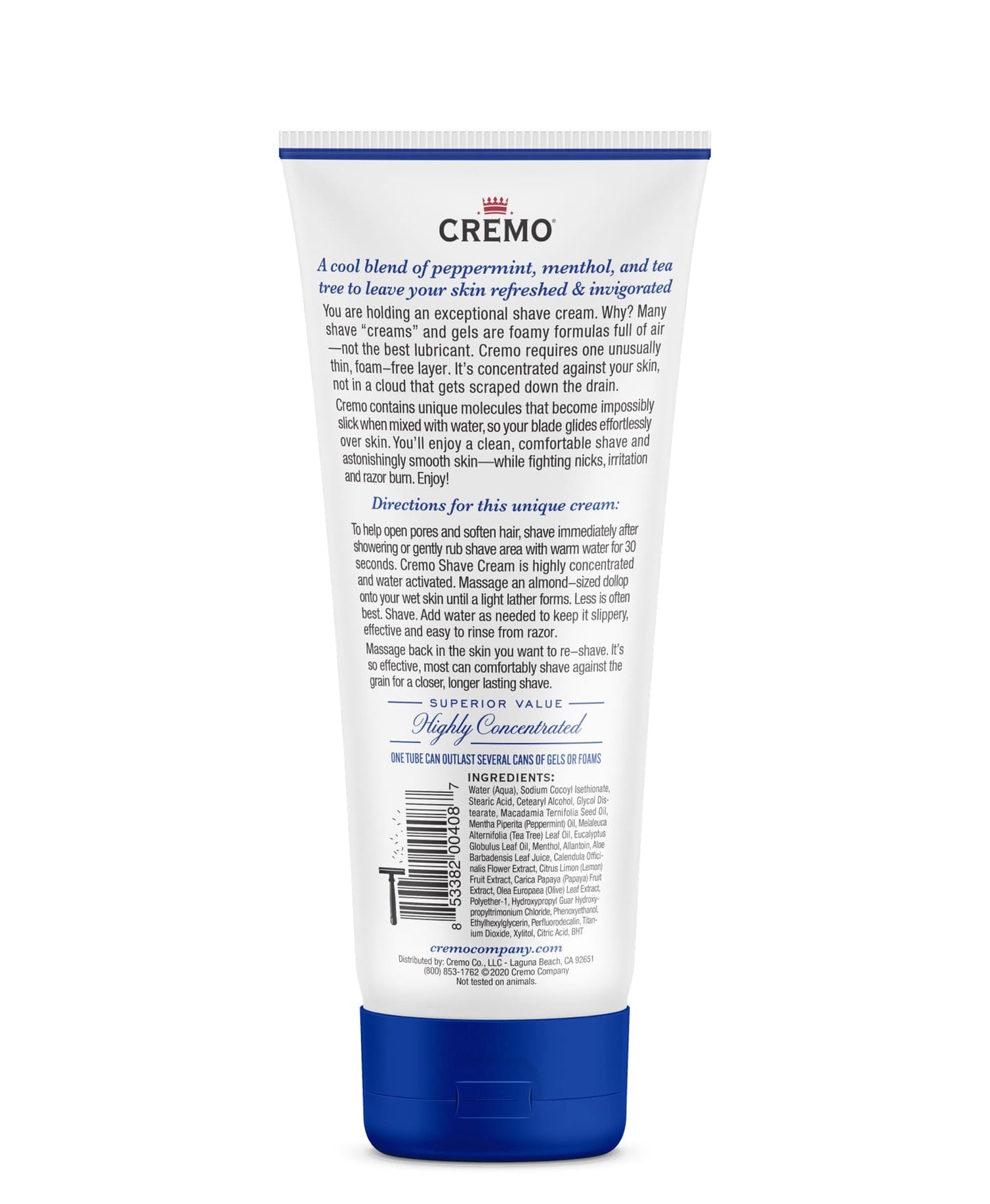 CREMO MENS COOLING SHAVE CREAM 6OZ