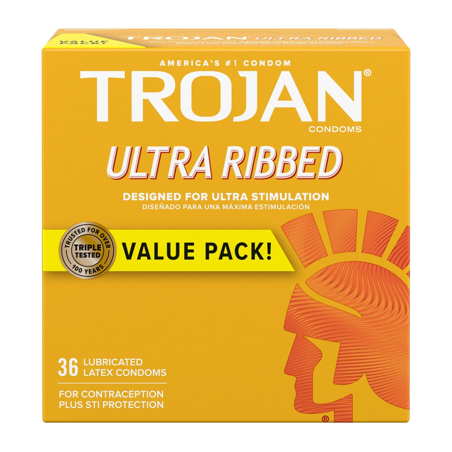 TROJAN ULTRA RIBBED CONDOM 12CT