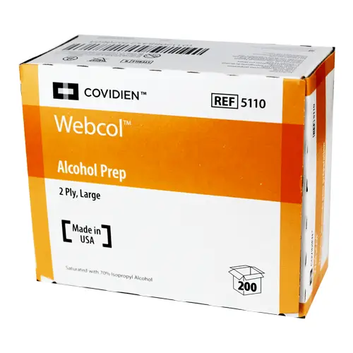 WEBCOL ALCOHOL PREP PAD STERL 2PLY 200CT
