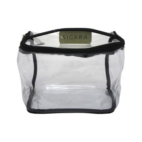 Sicara Clear Cosmetic Bag Oval Train Case (5.5X7.5X4)