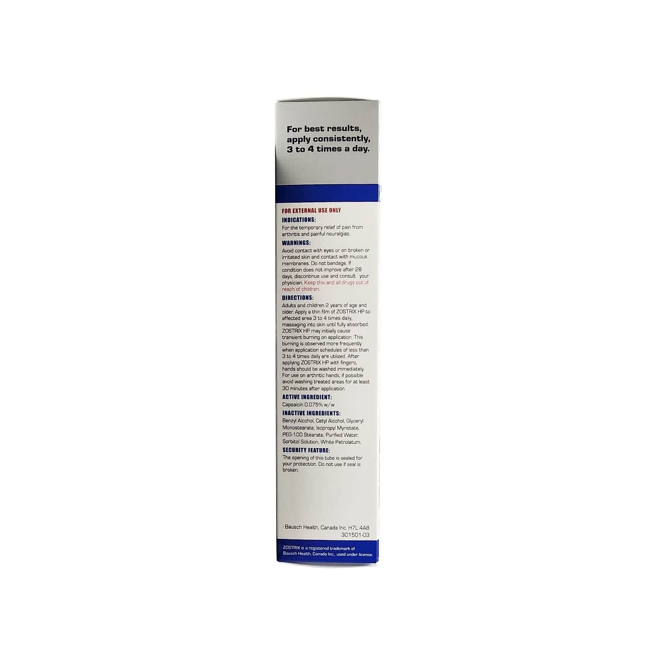 ZOSTRIX HP ARTHRITIS CREAM 0.1% 2OZ