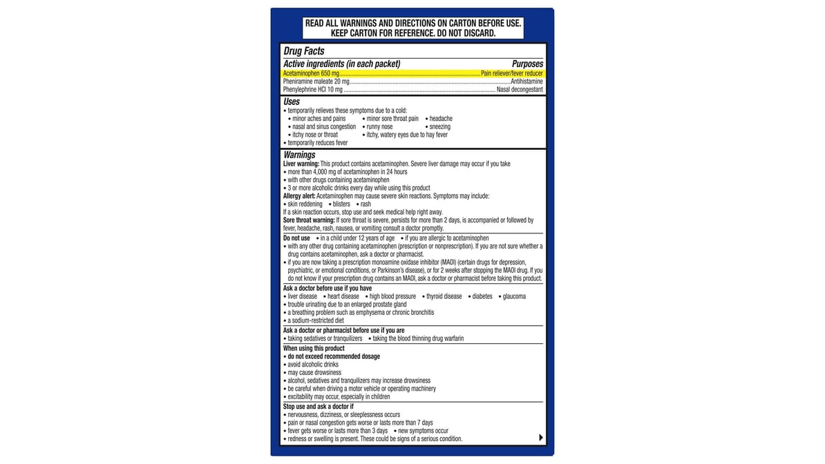 THERAFLU & SORE THROAT PWD 6CT