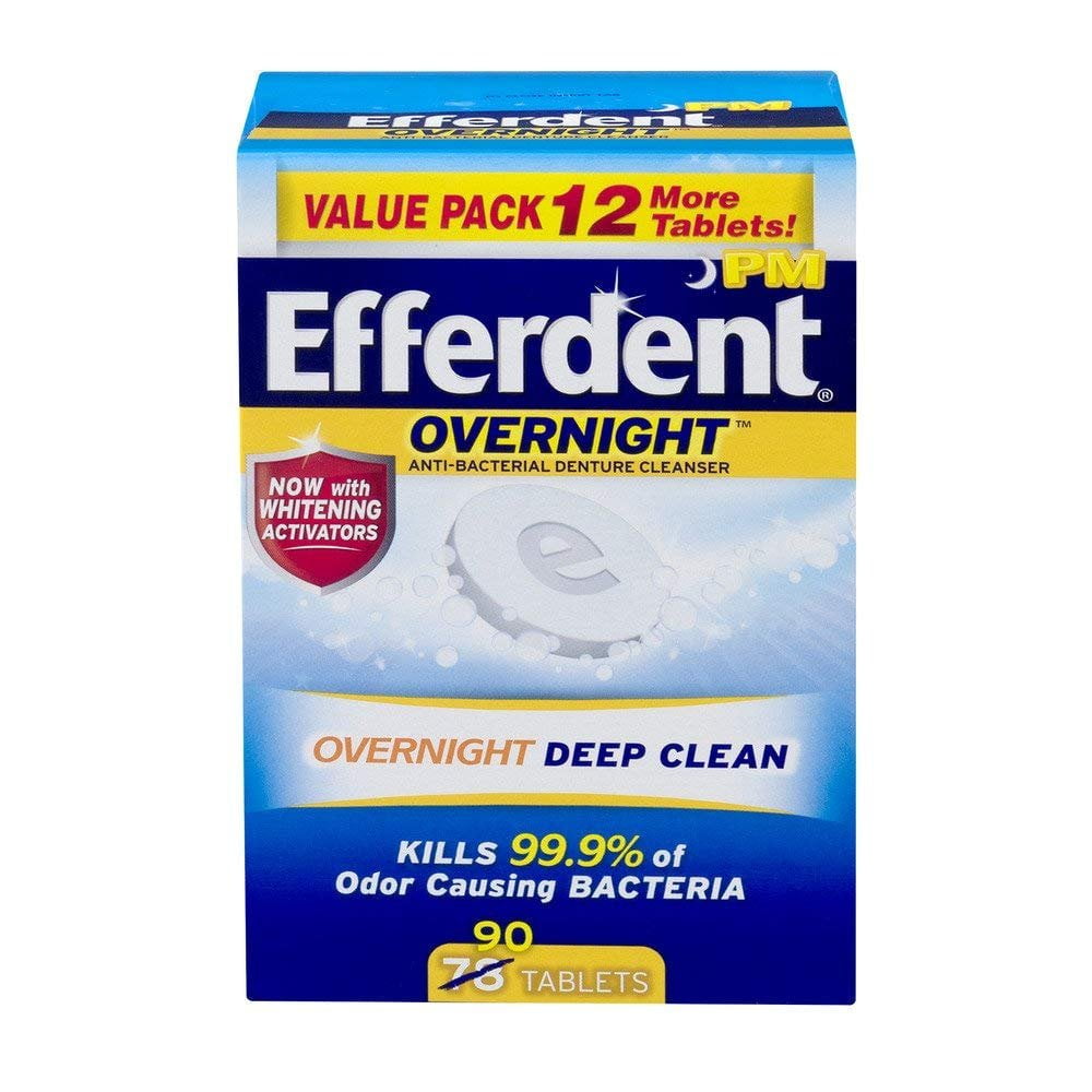 EFFERDENT PLUS MINT TABLET 90CT