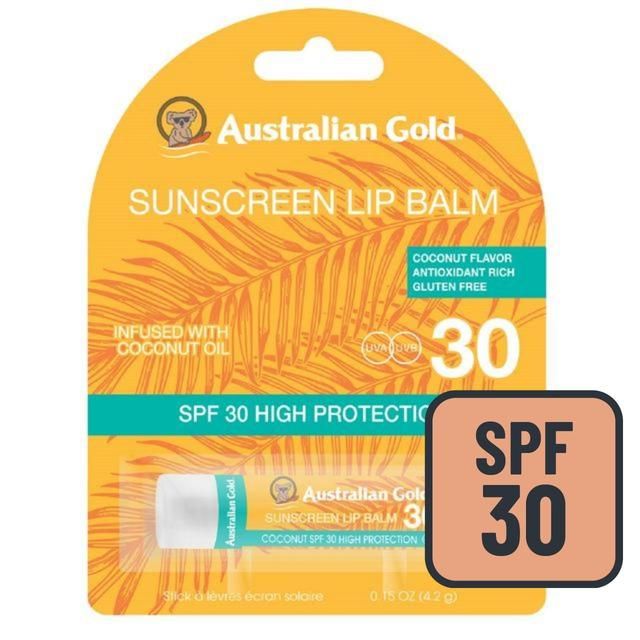 Australian Gold Spf#30 Lip Balm Sunscreen Coconut 0.15oz