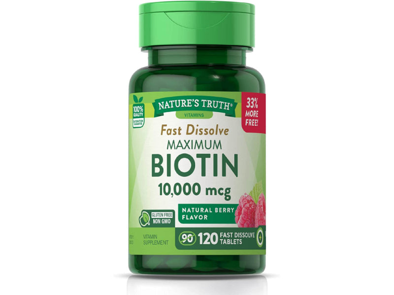 BIOTIN 10000MCG FASTDS TAB 120CT NAT TRU