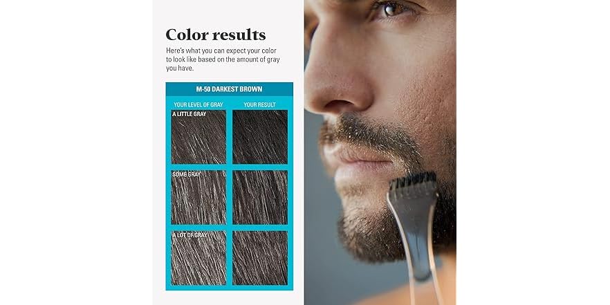 Just For Men Mustache & Beard #M-50 Darkest Brown Color Gel