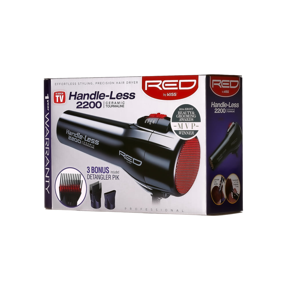 Kiss Red Dryer 2200 Tourmaline 3 Attachments (Ceramic)